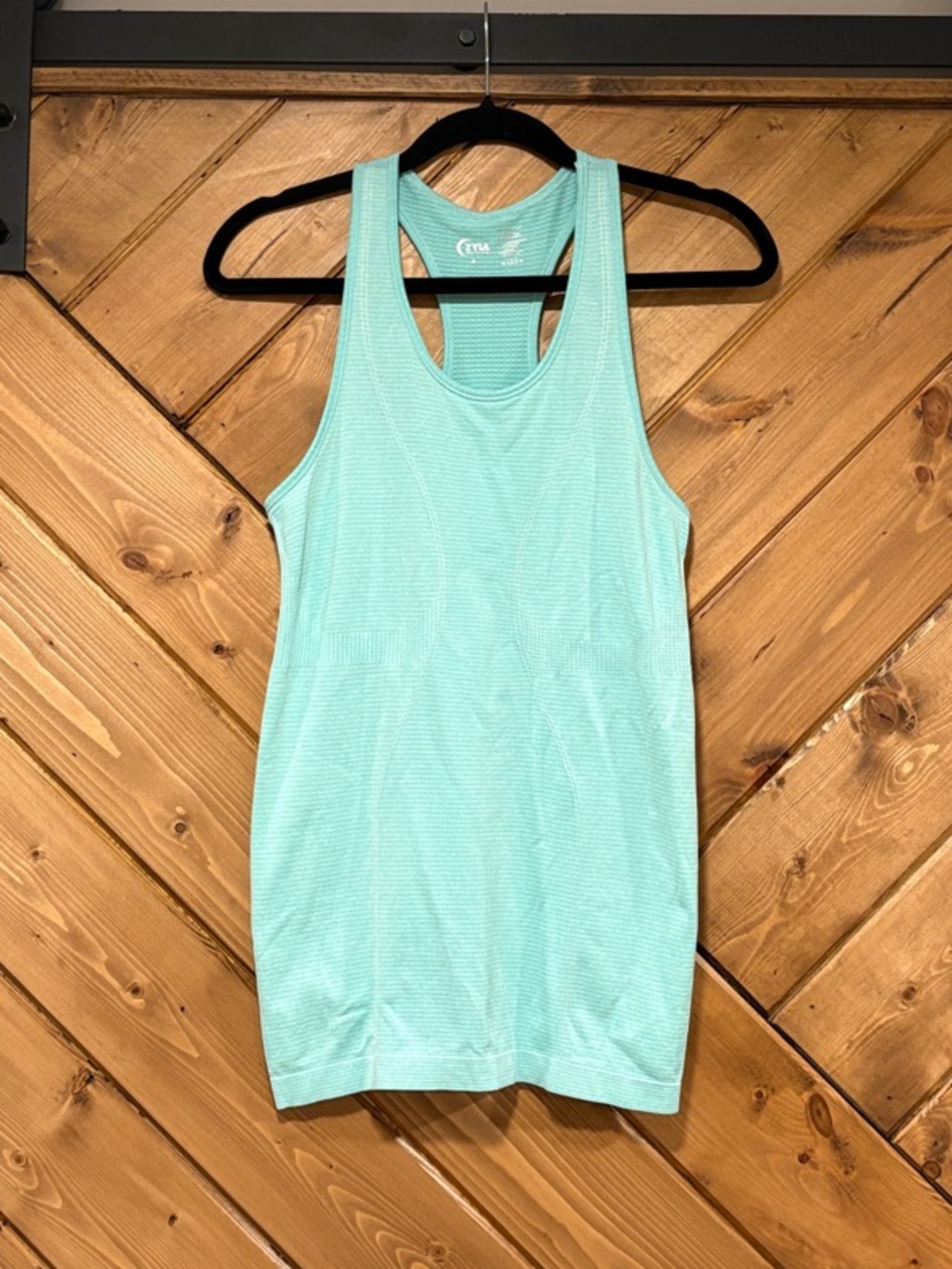 ZYIA Active Turquoise Copper Charged Seamless Racerback Tank Top Small